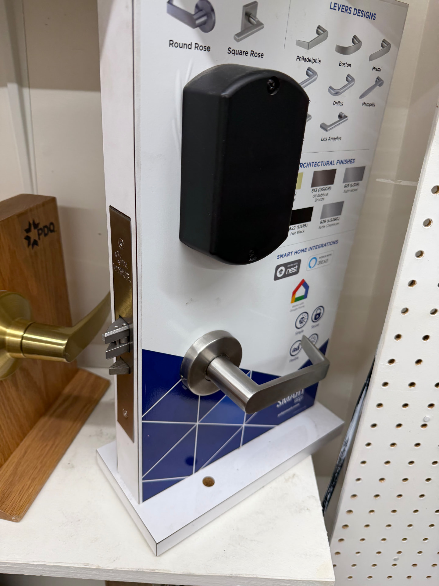 Smart keypad deadbolt and commercial lever hardware options